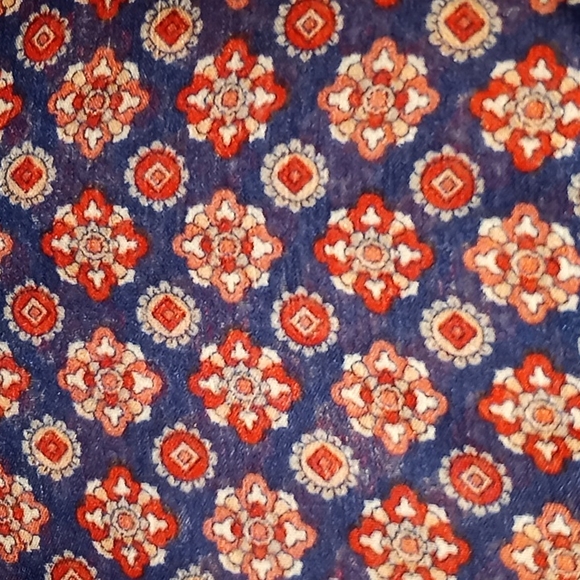 Dress Barn Sheer Printed Roll Tab Sleeve Blouse - Picture 6 of 11